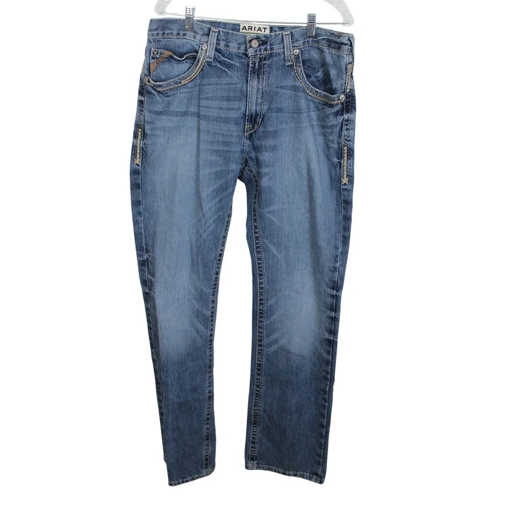 Ariat M5 Gambler Mens 35x36 Straight Leg Low Rise Medium Wash Jeans 10012703